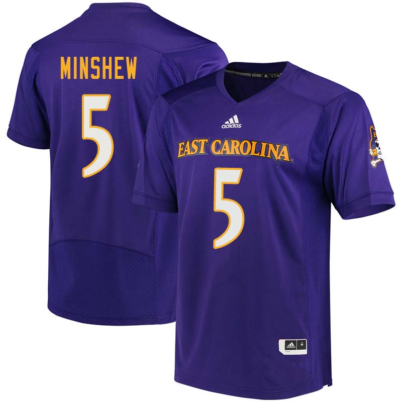 Men #5 Gardner Minshew East Carolina Pirates College Football Jerseys Sale-Purple